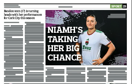 In this week's @SouthernStarIRL Sport we chat to Bandon teen @notter1009 about her superb start to the season with @CorkCityFCWomen's senior team. Niamh has twice been named in the league's team of the week & was City's player of the month 👏 📱 Digital: subscribe.southernstar.ie/plans