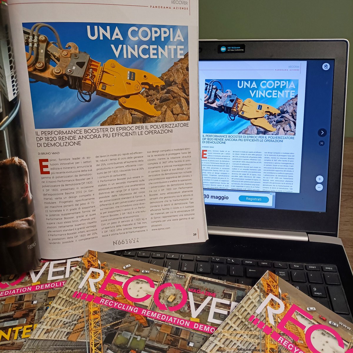 🍀Sull'ultimo numero di Recover Magazine🍀 🏗💣Una coppia vincente! Il Perfomance Booster di @epirocgroup per il #polverizzatore DP 1820 rende ancora più efficienti le operazioni di #demolizione. 🔎Sfoglia la rivista online: recoverweb.it/recover-66-mar…