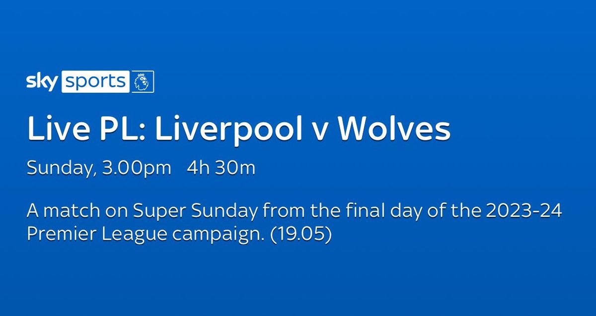 LiverpoolFCMuse's tweet photo. Liverpool v Wolves is live on Sky this Sunday. 

Followed by a programme on Klopp. https://t.co/HRgga8Y8x5