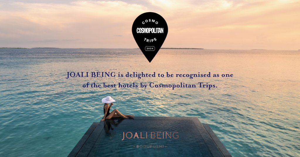 We are grateful to be recognised as one of the best hotels by Cosmopolitan Trips.

#JOALIBEING #Weightlessness #Wellbeing #Maldives #SummerOfWellbeing