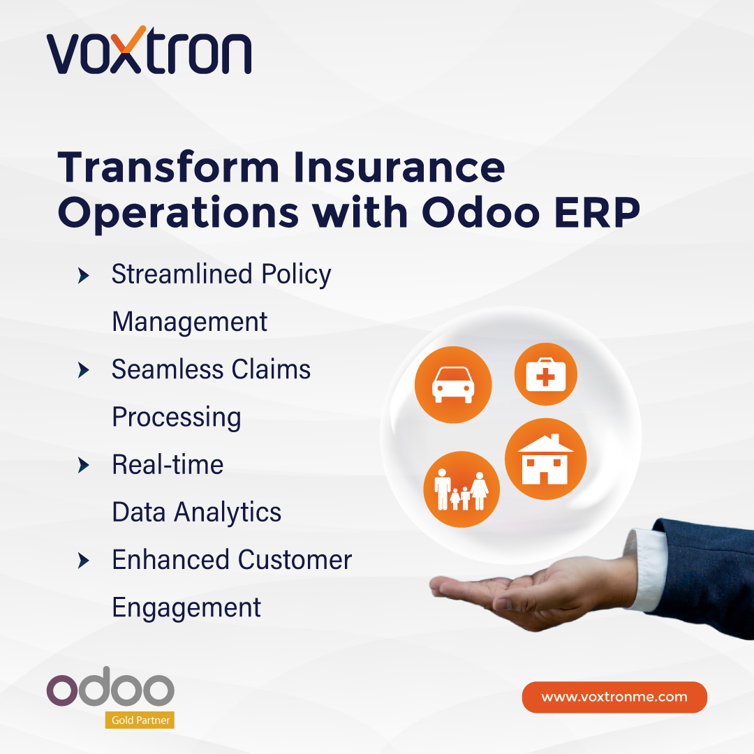 Voxtronsolution's tweet image. Trust Odoo ERP implementations by Voxtron to overcome operational challenges in insurance. We simplify operations, elevate customer experiences, and drive profitability

#InsuranceRevolution #OdooSolution #Voxtron #Odooforinsurance #OdooERP #CustomerEngagement #CustomerExperience
