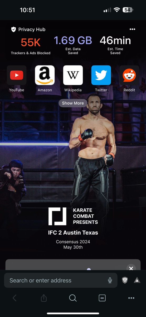 @KarlaA319 Had this @KarateCombat Home Screen on my brave browser. I’m excited