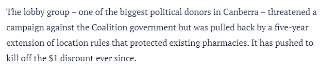 TMFScottP's tweet photo. "PM and OL, why is it more important to have some way to undermine your political opposition than to make sure consumers get a better deal?
"Why will you run a joint protection racket for pharmacy businesses, rather than promote competition?"
#QuestionsForPoliticians #auspol https://t.co/JbSkXcJEcY