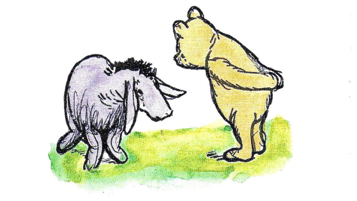 “Most of us have small, sad places somewhere in our hearts. If the sad side of my father’s life was kept from me as a child, I shall not now try to unearth it. Enough for me that I knew only his smiles. Enough for others that he gave them Eeyore.”~C.R.Milne #MentalHealthAwareness