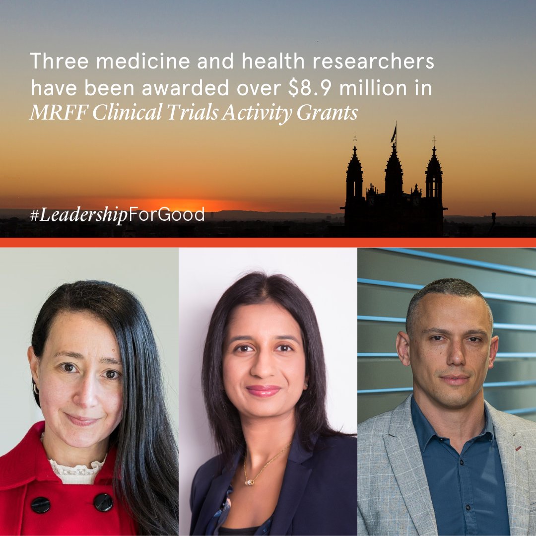 👏 Congratulations to our three @Sydney_Uni medicine and health researchers who have been awarded over $8.9 million in @healthgovau Medical Research Future Fund (#MRFF) Clinical Trials Activity Grants.

#LeadershipForGood