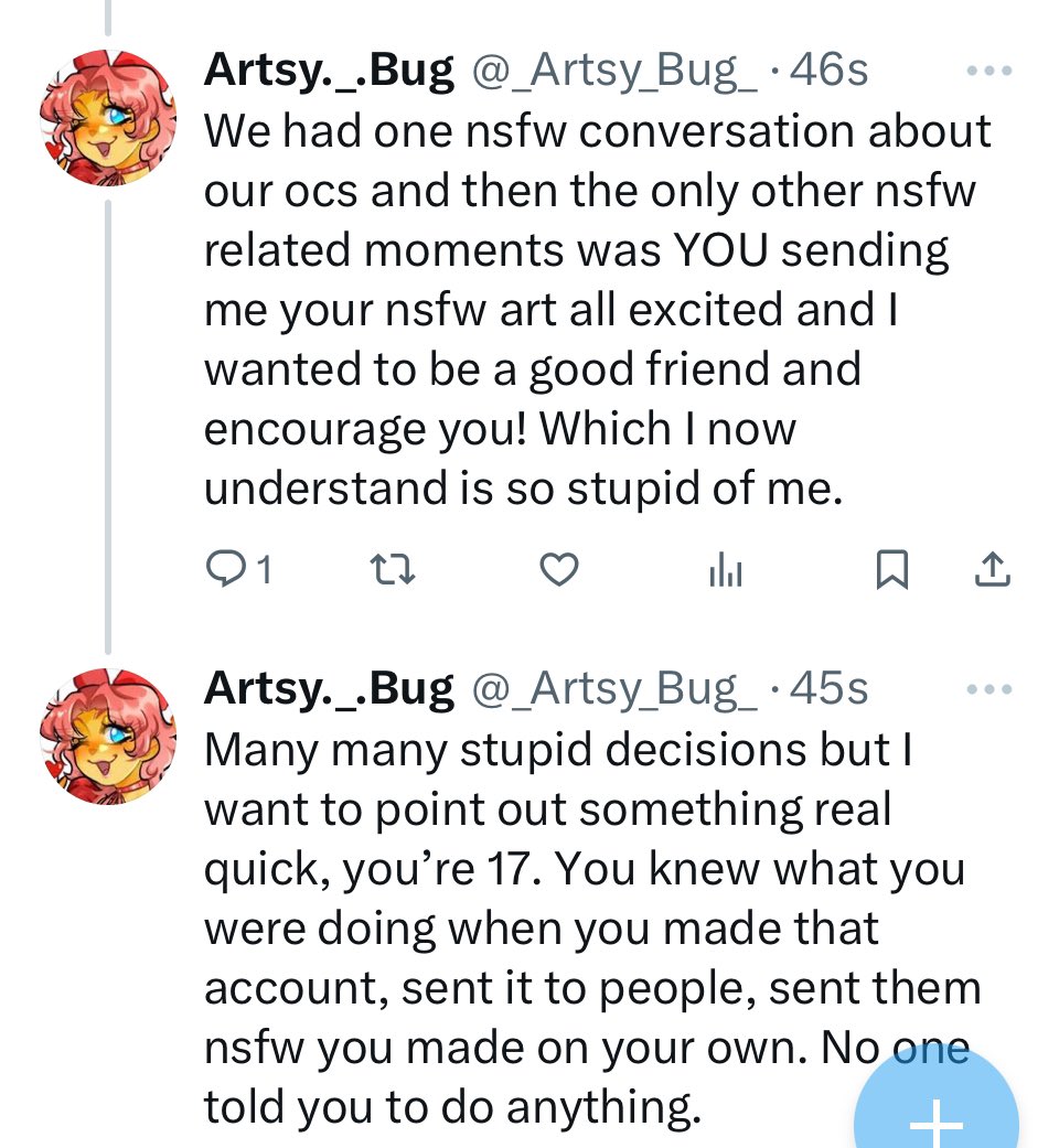 BUG YOU ARE A FUCKING ADULT DONT YOU DARE BLAME A CHILD FOR YOU AND JAVA’S SHIT

YOU AS ADULTS SHOULDVE NEVER ALLOWED THIS BEHAVIOR 

++