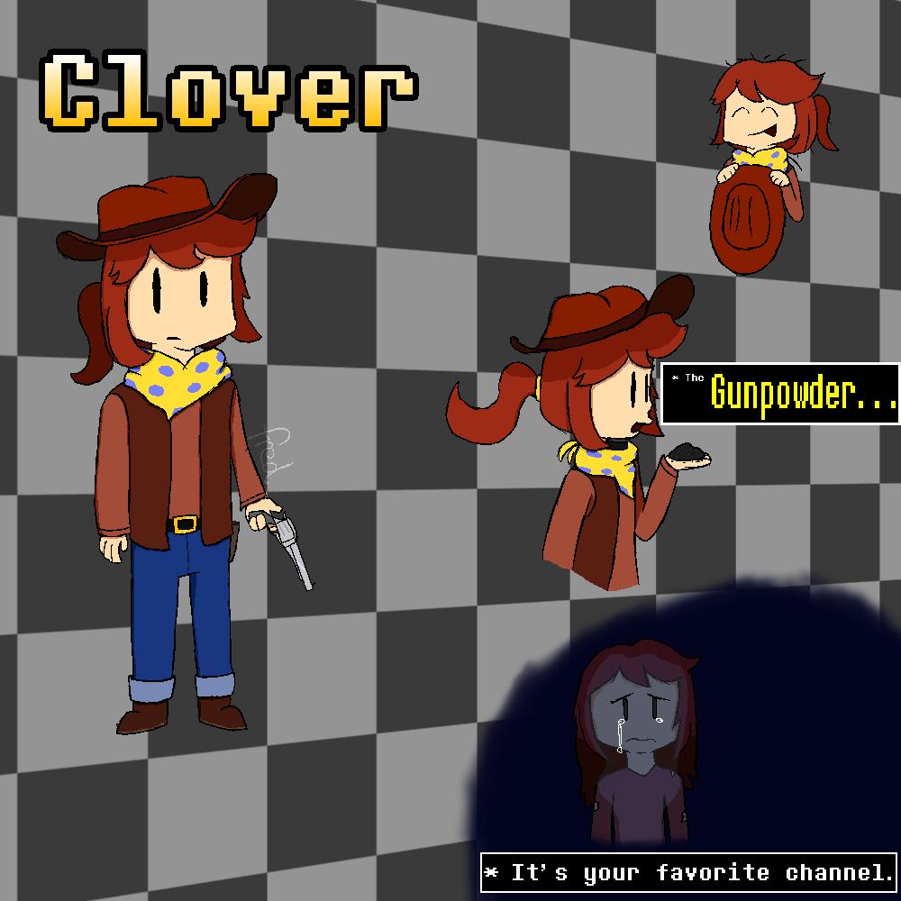 Wanted to try drawing again so I'm testing myself to draw every main Undertale Yellow character. (characters with a text sprite, recurring, shopkeeper, etc.)

Started with the one and only, Clover!
#UndertaleYellow