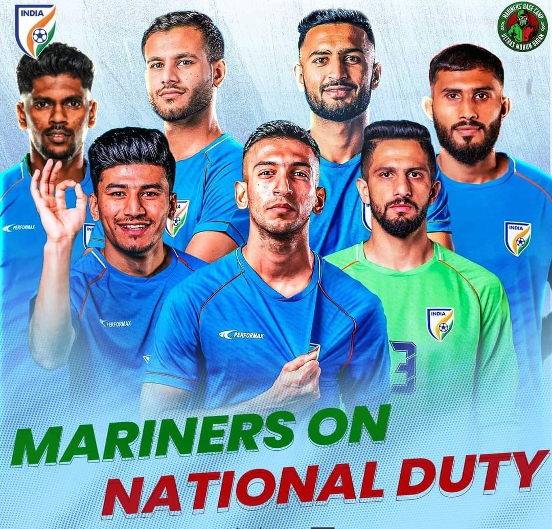 Anchoring the Nations’s hopes! ⚓🇮🇳 
Our Mariners set sail for National duty, ready to steer India to victory! 
Best of luck, Champions! 🟢🔴

#JoyMohunBagan #MarinersBaseCamp #UltrasMohunBagan #MohunBagan #IndianFootball