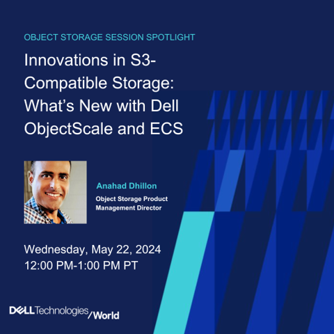 We're changing the world of #ObjectStorage with #ObjectScale and #ECS 🌎! Register now to see what we have in store at #DellTechnologiesWorld.🚨 dell.to/44NYAyz

#Iwork4Dell