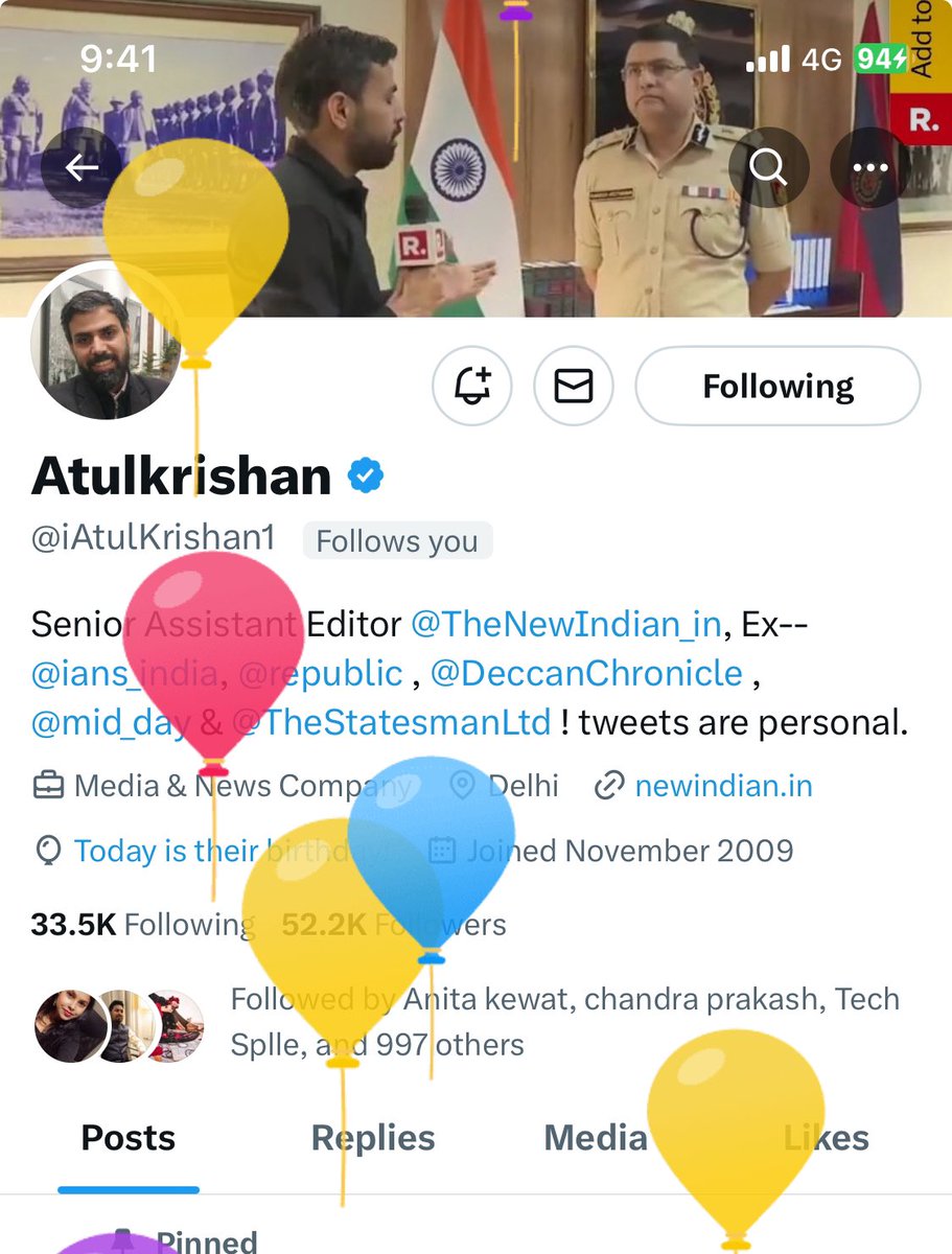 आज हमारे स्नेहिल श्री अतुल कृष्ण जी का जन्मदिवस है @iAtulKrishan1 अतुल जी, आप एक अद्भुत और प्रेरणादायक व्यक्ति हैं, जो हमेशा हर कार्य में उत्साह, उम्मीद और संघर्ष के साथ अपने लक्ष्यों की प्राप्ति के लिए प्रयासरत रहते हैं। आपका जन्मदिवस धूमधाम से गुजरे और आपके जीवन के हर क्षण को