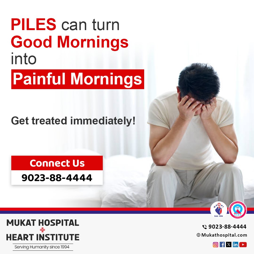 PILES can turn Good Mornings into Painful Mornings 
---------------------------------------
🩺🔍 𝗙𝗿𝗲𝗲 𝗮𝗺𝗯𝘂𝗹𝗮𝗻𝗰𝗲 𝗶𝗻 𝗧𝗿𝗶𝗰𝗶𝘁𝘆!!! 🚑💨
𝗕𝗼𝗼𝗸 𝗮𝗻 𝗮𝗽𝗽𝗼𝗶𝗻𝘁𝗺𝗲𝗻𝘁 𝗻𝗼𝘄! 🌍
📞 9023-88-4444
📞 095451 24000

#piles #pilestreatment #like #mukathospital