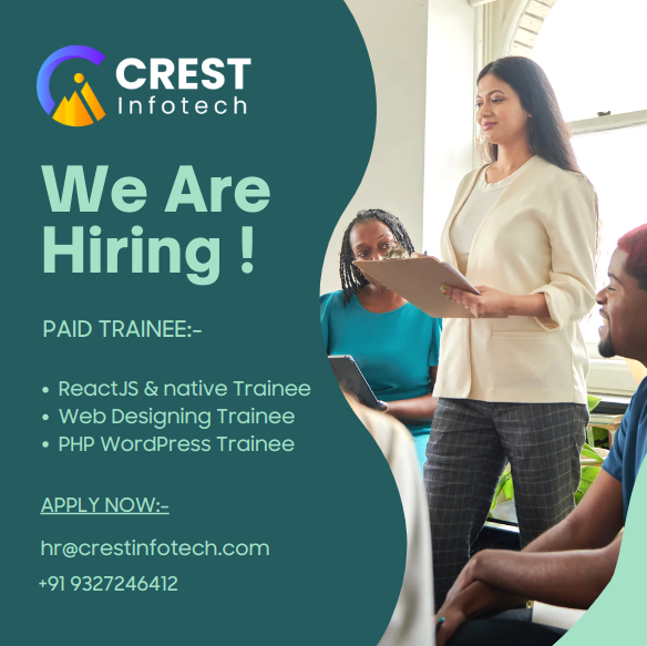 crestwebtech's tweet photo. Contact: hr@crestinfotech.com #opportunities #WebDesign #ReactJS #Reactnative #WordPress #training #internship #batch2023 #intern2024 #batch2024 #careerdevelopment #jobs @crest_web ™ https://t.co/8RD9MLQkwq