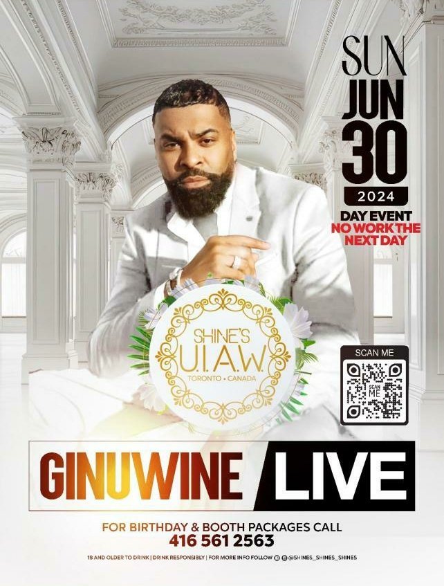 #SHINES U.I.A.W 2024 ULTIMATE INDULGENCE All WHITE #Featuring A #LiveMusicalPerformance By #Grammy Nominated R&B #Megastar: #GINUWINE ‼️ #CanadaDay #LongWeekend #DayParty 3pm - 9pm🇨🇦 🎫#Tickets Available NOW #GETYOURTICKETSNOW @ TICKETGATEWAY ticketgateway.com/uiawtoronto2024