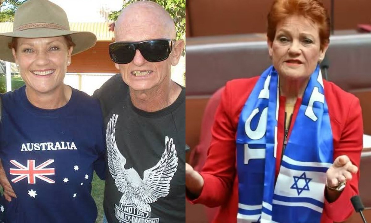 Pauline Hanson. One minute she stands with Neo-Nazis, the next she’s standing with Israel. What a fucking low-life dog. @PaulineHansonOz #auspol