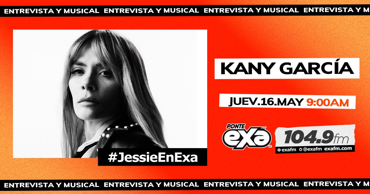 Este jueves, no te puedes perder una entrevista y musical con @kanygarcia en #JessieEnExa 🙌🎶
Sintonízanos por el 104.9 fm, con @jessiecervantes