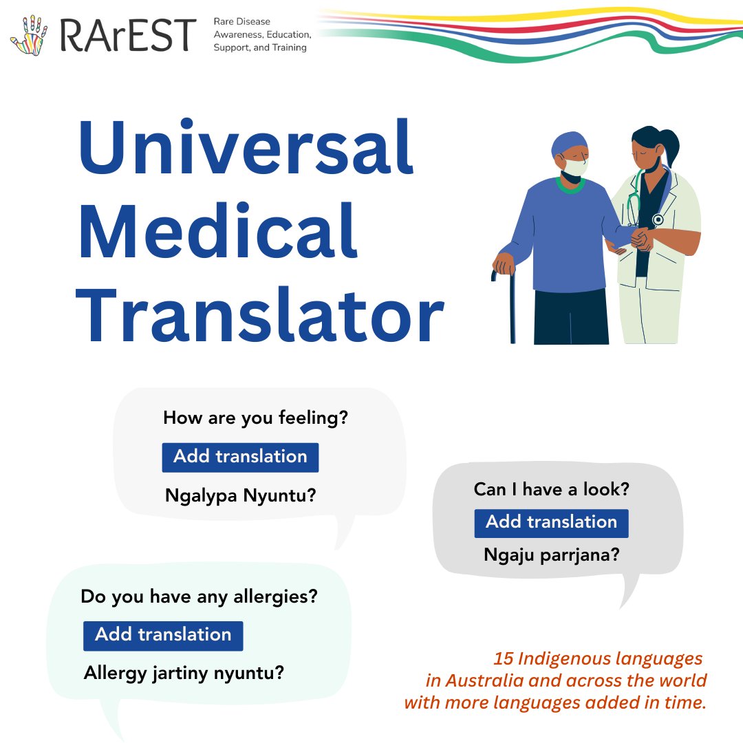 Launched: Lyfe Languages Universal Medical Translator - translates medical terminologies into Indigenous languages. The web application features a rare disease module created as part of RArEST Project. Visit lyfelanguages.com or web application via app.lyfelanguages.com