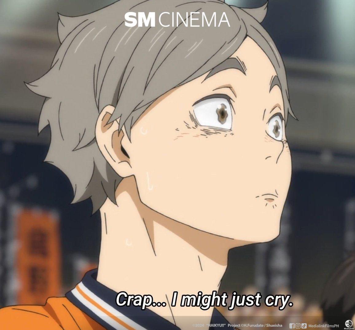 POV: This is your initial reaction after watching #TheDumpsterBattle 🔥

Show your support to Haikyuu's anime sequel 'The Dumpster Battle,' now showing at SM Cinema and IMAX!

BUY YOUR TICKETS NOW!
🔗: bit.ly/HaikyuuTheDump…

#Haikyuu #TheDumpsterBattle #HaikyuuTheDumpsterBattle