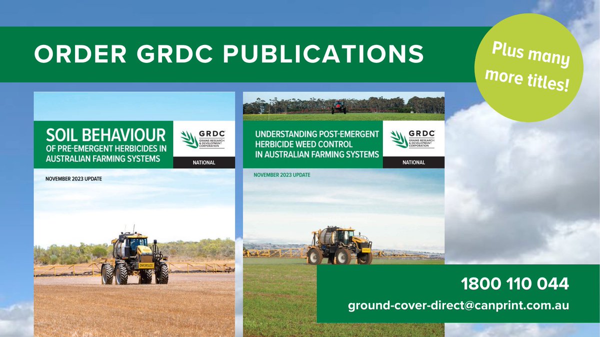 GRDC keeps stocks, the old fashioned printed version, of a selection of our publications? 📚 Stock list bit.ly/4dHhA5P 📞 Order on 1800 11 00 44 or ground-cover-direct@canprint.com.au Great for handouts at events, or your bookshelf as a reference or lunchtime read.