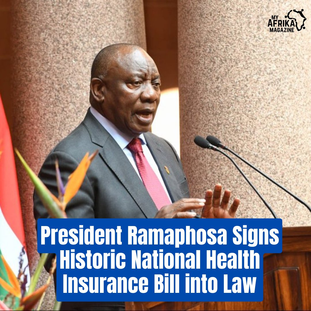 President Cyril Ramaphosa signed the National Health Insurance (NHI) Bill into law, marking a significant milestone in South Africa's healthcare transformation. The NHI aims to provide equal access to healthcare services regardless of social or economic status, addressing