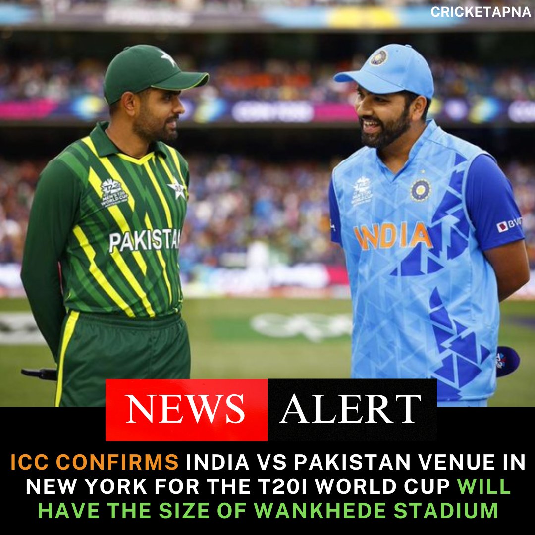 🚨 India 🇮🇳 vs Pakistan 🇵🇰 T20I World Cup clash hitting New York with the intensity of Wankhede Stadium. 🗽🔥

#ICC #INDvsPAK #PAKvsIND #RohitSharma #BabarAzam #NewYork #T20WC2024 #T20WorldCup2024