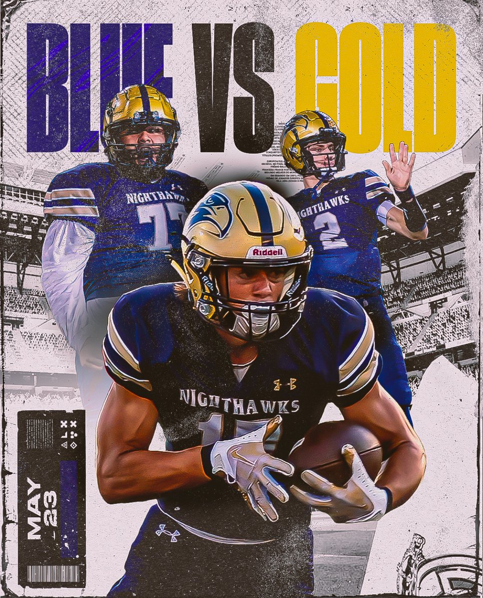 Come out and cheer on our Nighthawks at the 2nd Annual Blue and Gold game on Thursday, May 23rd. Kickoff at 6pm. Incoming freshman players/family are welcome to attend. 📍: Del Norte Stadium 🎟️: Free