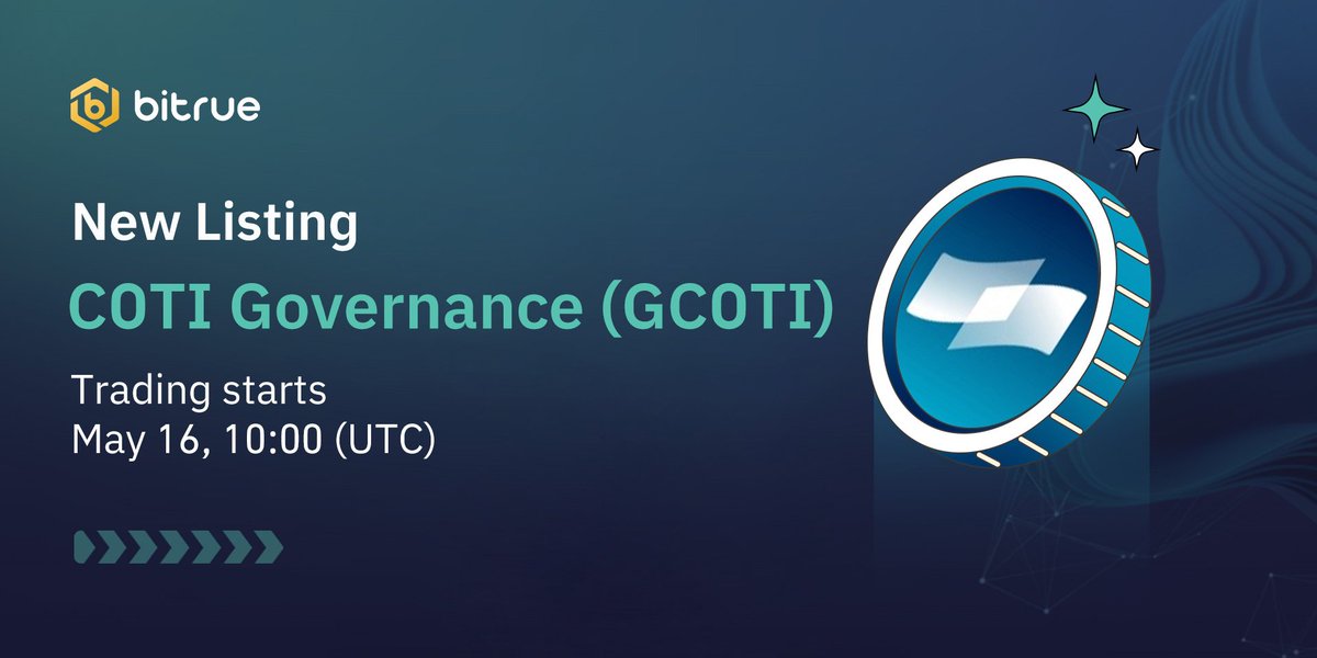 🔥 $gCOTI trading starts #Today on @BitrueOfficial 👏 #COTIV2 #Staycoti