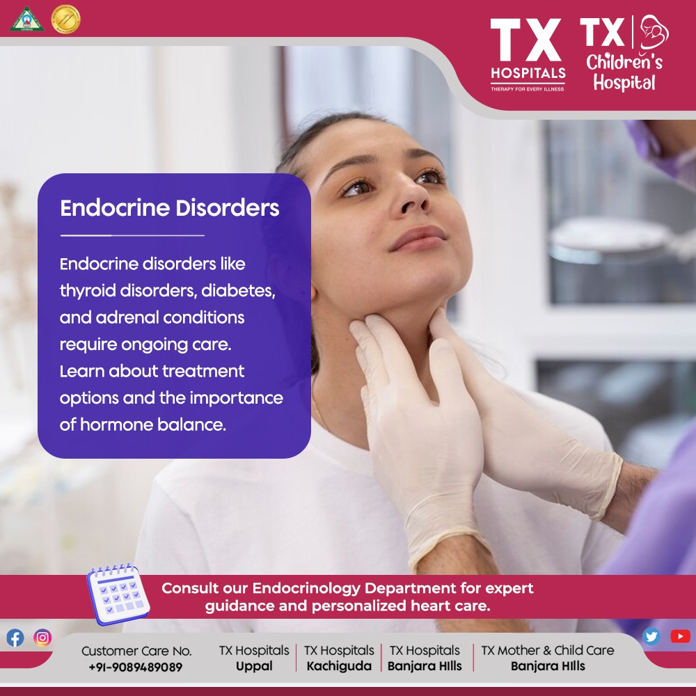 Get expert care for endocrine disorders like thyroid problems and diabetes. Consult our Endocrinology Department for personalized treatment. Book Now: txhospitals.in Call Now: 9089489089 #EndocrineHealth #WellnessJourney