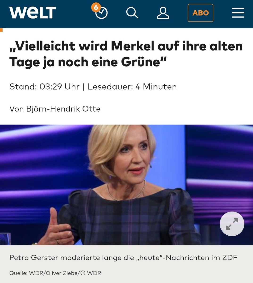 Frau Merkel war immer schon eine 'Grüne' nur halt in der CDU. #Maischberger Und die links-grüne Linie der CDU hat sich bis heute nicht geändert, auch wenn der Parteivorsitzende nun Friedrich Merz heißt. So lange Politiker wie Wüst, Günther, Röttgen, Prien usw.  dominieren, wird