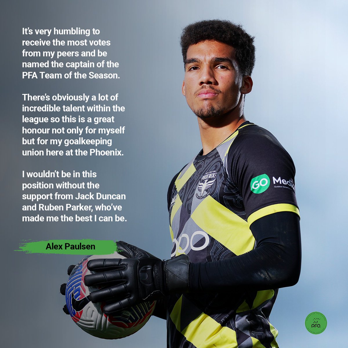 Introducing the Captain of the 2023-24 PFA A-League Men’s Team of the Season 🫡 @WgtnPhoenixFC's Alex Paulsen reflects on receiving the most votes from his peers after an incredible breakout season. 📰 pfa.net.au/news/pfa-revea… #SupportingThePlayers