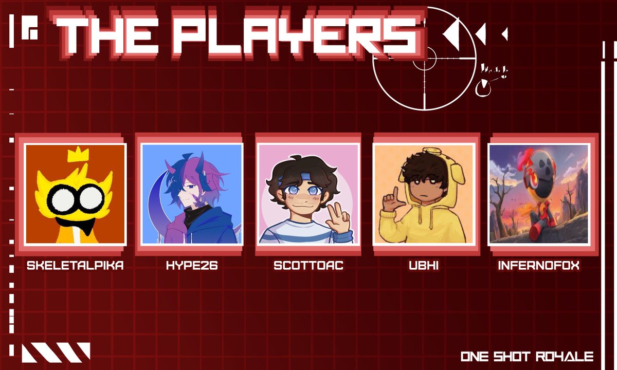 Announcing the 9th batch of players for One Shot Royale 7! @Pika04Skeletal @_hype26 @scottoac @ubhilmao @infernofox1234 Watch them brawl Sunday May 19th at 3PM EST!