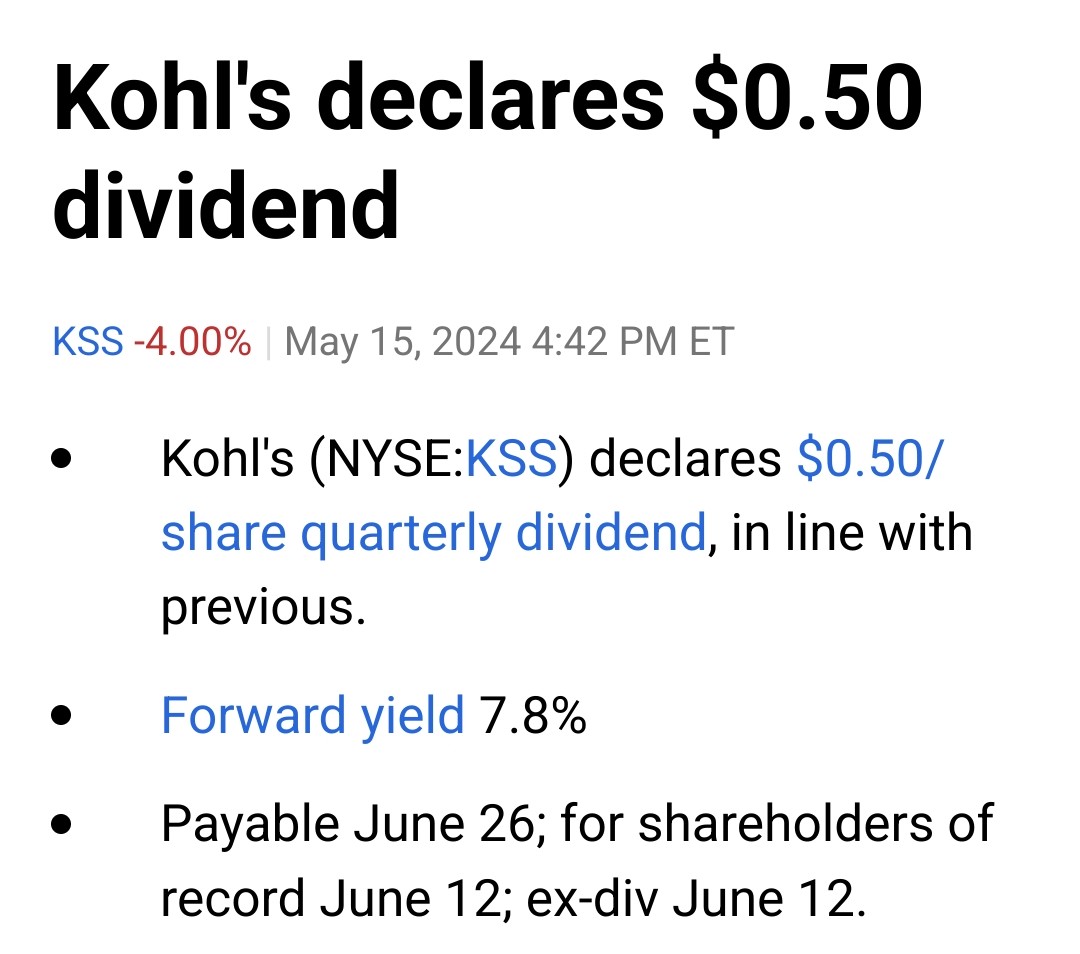 $KSS
#dividends
#investing 
#financialindependence