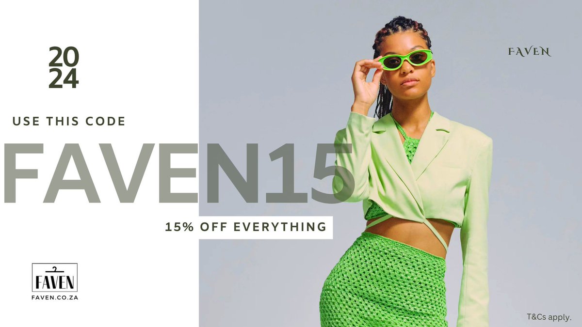 📢Exciting News from FavenZA 🛍️ Discover the ultimate online shopping experience at faven.co.za ! Enjoy an incredible 15% OFF on all your favorite fashion items with the code FAVEN15. Don't miss out on this amazing discount, available for a limited time until 31st