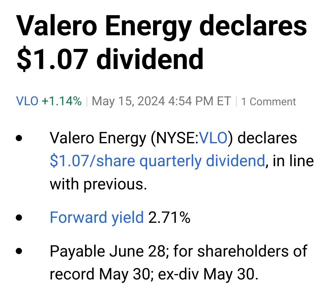 $VLO
#dividends
#investing 
#financialindependence