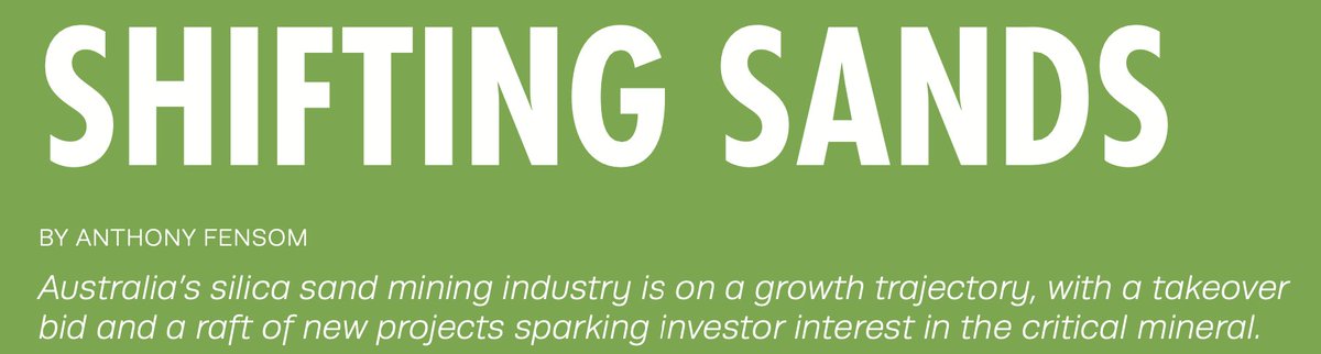 'Shifting sands' - Diatreme's CEO Neil McIntyre has been quoted in Future Mining magazine on the exciting outlook for Australia's #silica sand industry, which is helping power the global #solarenergy boom future-mining.partica.online/future-mining/… $DRX #ASX #qld #FNQ #solarPV #cleanenergy