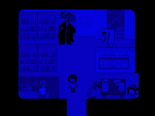 Fascinating: Only remaining screenshots of a removed cutscene from DELTARUNE Chapter 1!

In this scene, we would have been introduced to Berdly's father. 
He is named 'The Thriller' and he HAS NEVER KILLED ANYONE AND HAS NO ASSOCIATION WITH ANY KILLERS

#UNDERTALE #DELTARUNE