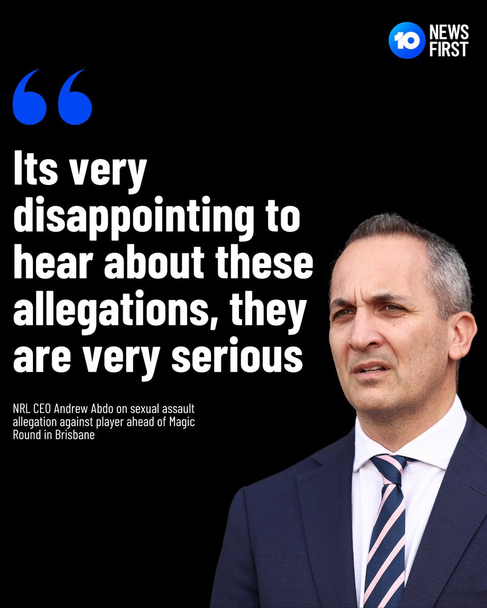 NRL CEO Andrew Abdo has addressed the sexual assault allegations against an NRL player at the launch of Magic Round in Brisbane. The player cannot be named for legal reasons. Queensland Police Service released a statement confirming they are investigating a sexual assault