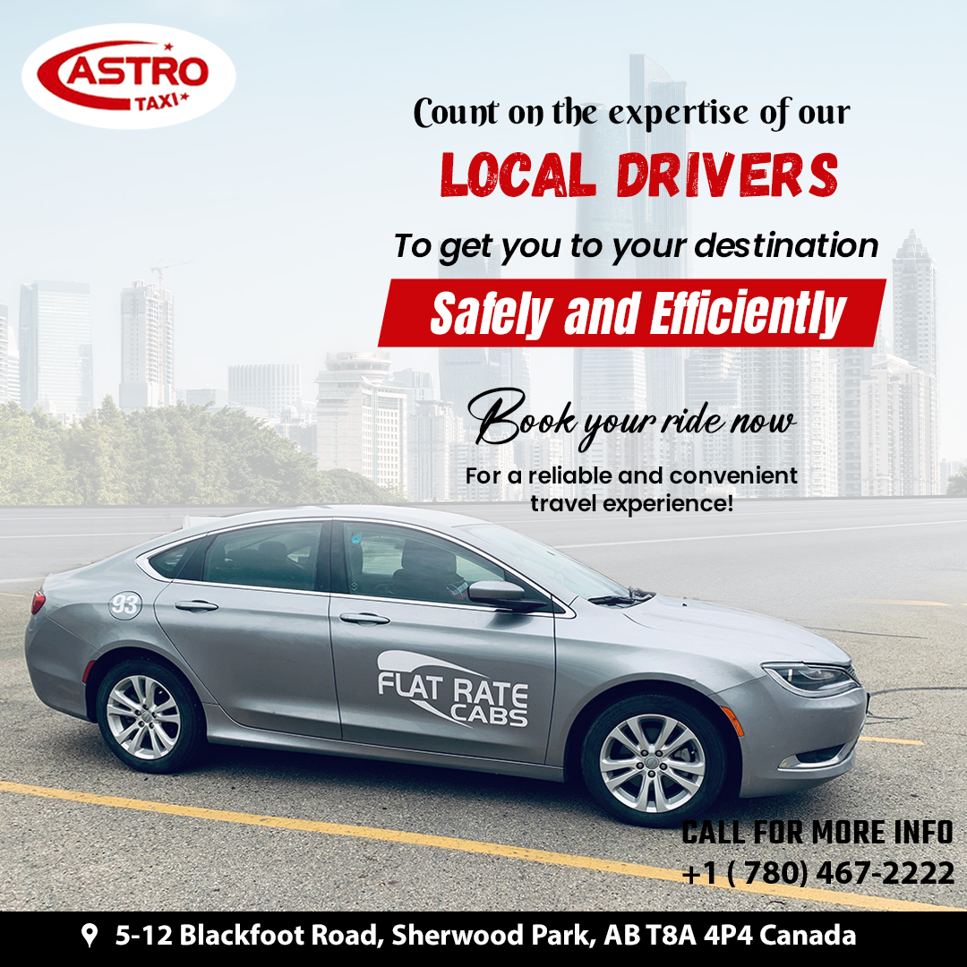 Skip the stress and navigate like a local! Astro Taxi's expert drivers know your city inside and out. 

Book your ride now 
📍Location - maps.app.goo.gl/ceZnANtJntFhph…
☎+1(780)467-2222

#saferide #comfort #cabs #astrotaxisherwoodpark #taxiservice #alberta #sherwood #sherwoodpark