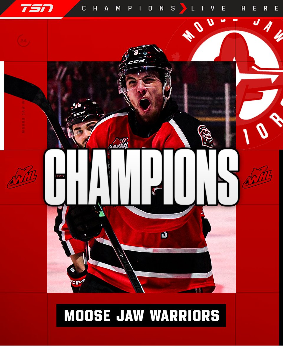TSN_Sports's tweet photo. The Moose Jaw Warriors win the WHL Championship for the first time in franchise history! https://t.co/CLuwtkR1M2