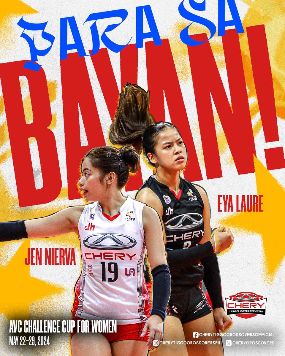 OTW to play for the country 🚘🇵🇭

Jen Nierva and Eya Laure have been called up to the Alas Pilipinas pool for the upcoming AVC Challenge Cup.

Let’s cheer them on, CHERY fam!

#EngineStartCHERY #CHERYAarangkadaNa #CHERYonTOP