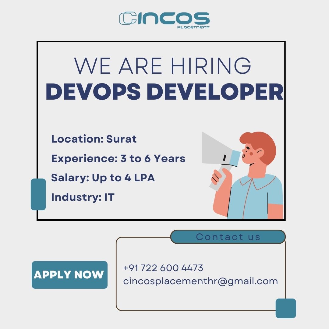 cincosplacement's tweet image. Seeking a skilled DevOps Developer? Join us with the Best IT Placement Company in Surat.
Contact Us
Phone: +91 72260 04473
#DevOpsDeveloper #SuratJobs #ITOps #ProfessionalDevelopment #TopITJobConsultancyInSurat #TopITJobConsultantInSurat