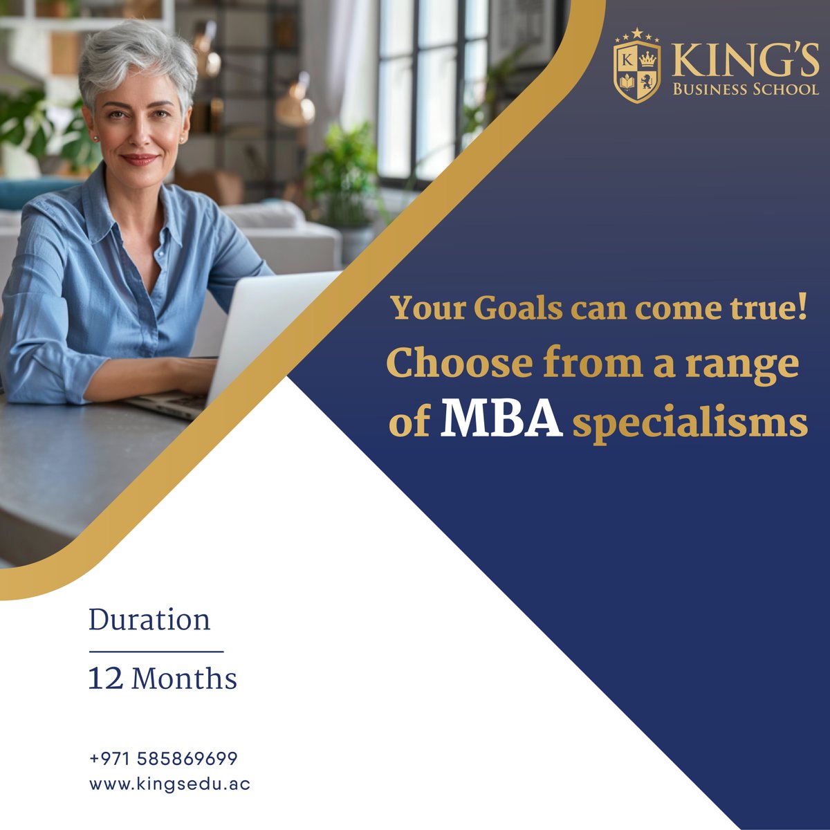 What is your true potential? Learn more with the range of specialized #MBA offered at King's Business School.  Our Specializations:

Contact us today: 00971585869699

#kingsbusinessschool #KingsBSchool #UnlockYourPotential
