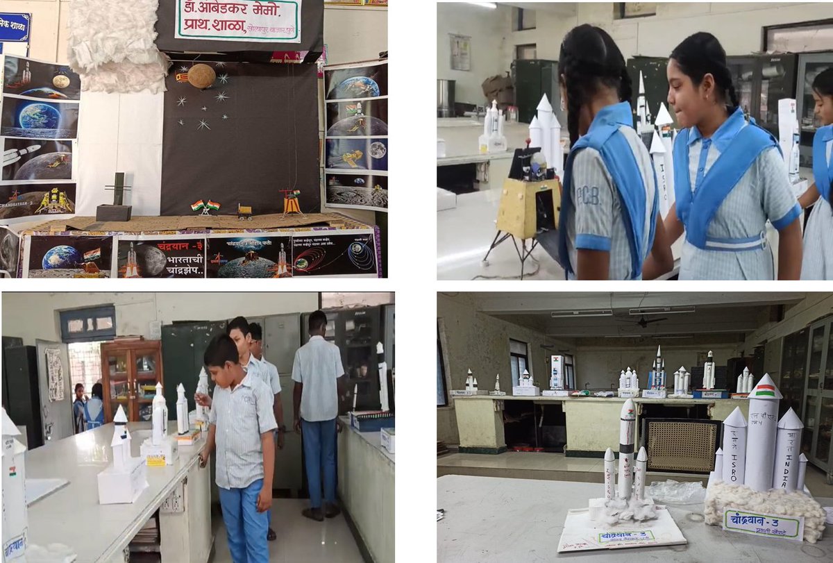 Mini Exhibition on space with models made by cadets Dr. Ambedkar memorial School.#SchoolbehindChandrayaan #KnowourChandrayaan #IndiaonMoon #StudentsForChandrayaan #ChandrayaanEducation @pddesc