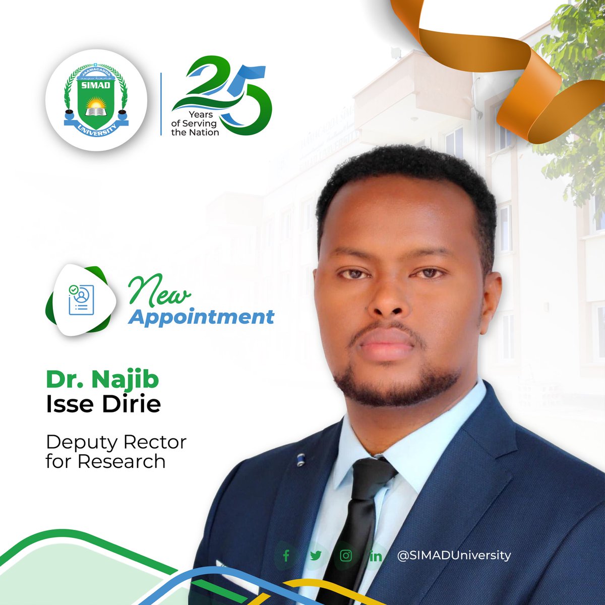 Congratulations to Dr.Najib Isse Dirie on his appointment as the Deputy Rector for Research! Your dedication and expertise are truly inspiring. We look forward to the positive impact you will continue to make in this new role.