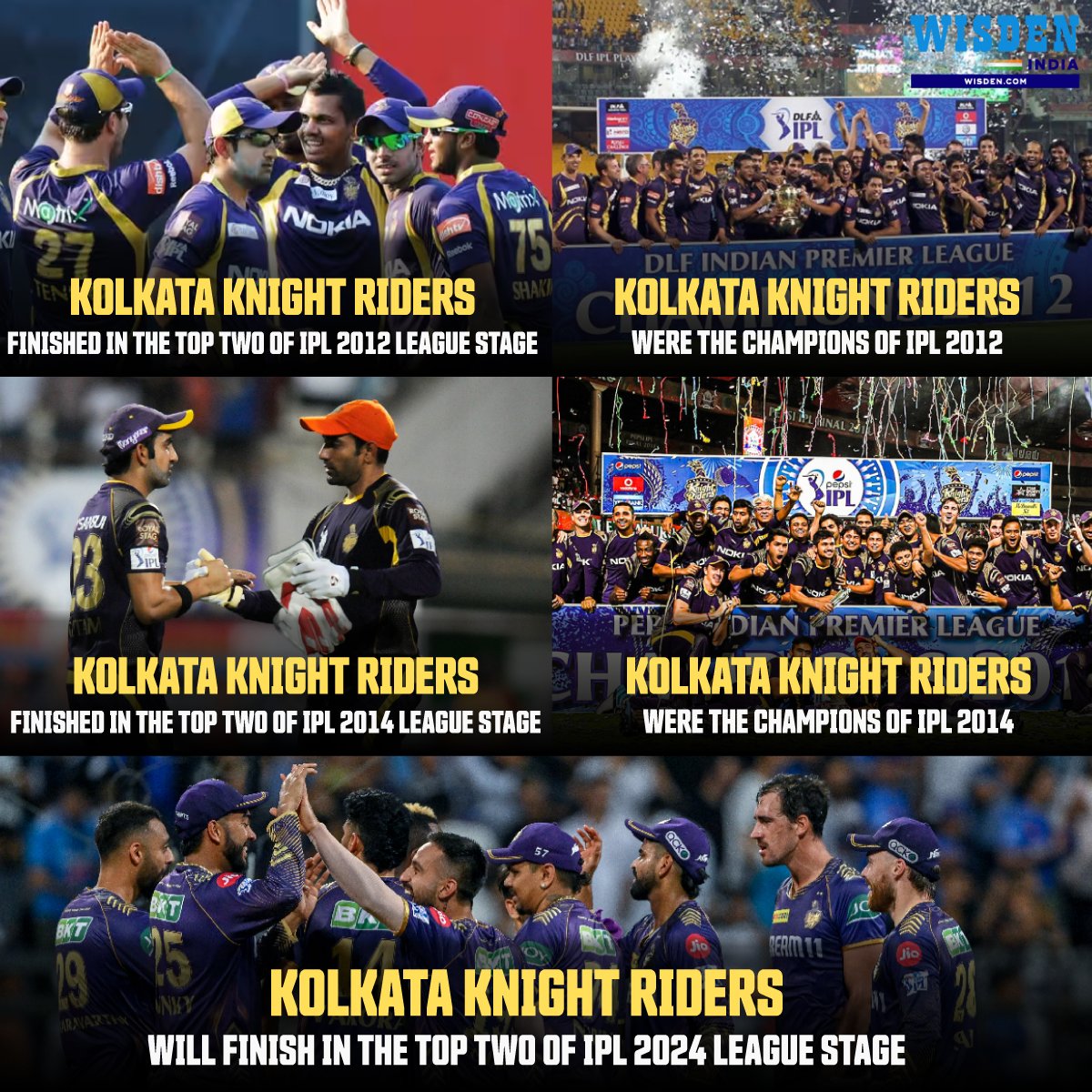 Kolkata Knight Riders finished in the top two in 2012 and 2014 and both times they won the title 🔥

KR fans, is the third title on the way? 🤔

#KolkataKnightRiders #ShreyasIyer #GautamGambhir #IPL2024 #Cricket #IPLPlayoffs