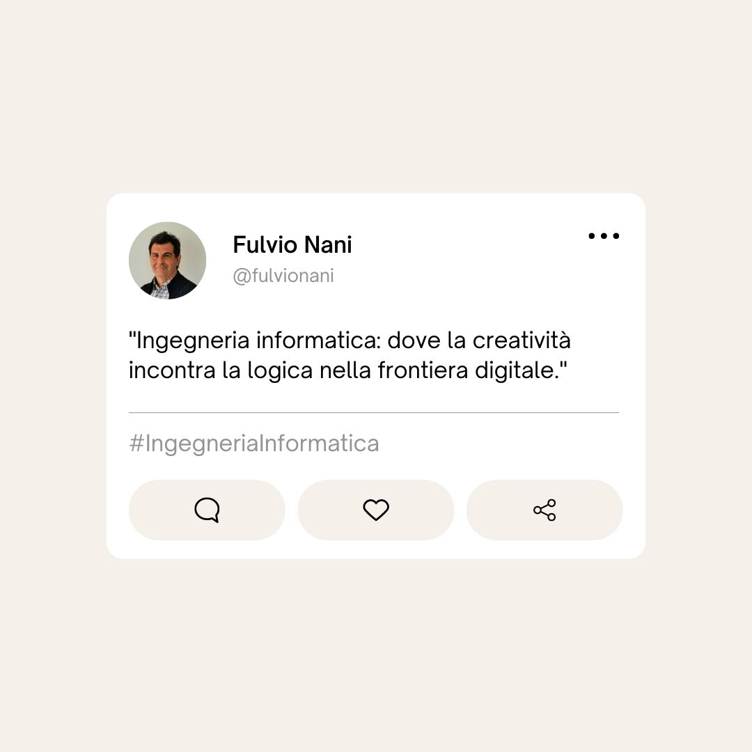fulvio_nani's tweet image. Immergiti nei principi fondamentali dell&apos;ingegneria informatica con Fulvio Nani, mentre sveliamo l&apos;intricata danza tra creatività e logica nel plasmare il panorama digitale.

#FulvioNani #IngegneriaInformatica #Creatività #Logica #Tecnologia #Frontieradigitale