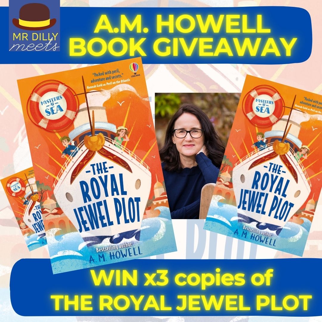 📚#GIVEAWAY ! WIN x 3 copies of THE ROYAL JEWEL PLOT 💎🚢@AMHowellwrites ➡️Meet A.M. Howell & more fab author guests in a free virtual visit 22nd May 11am here: tinyurl.com/5ydapjvk 👍Follow, Like & RT by 22/5 UK only #bookgiveaway #edutwitter #schools #kidlit #booktwitter