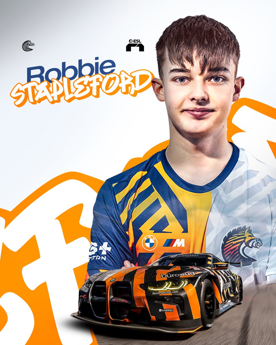Time to bring the 🍊🦓 to @esl_r1 with Robbie Stapleford! #BSCOMPETITION | #SimRacing | #ESLR1 | @RStapleford81