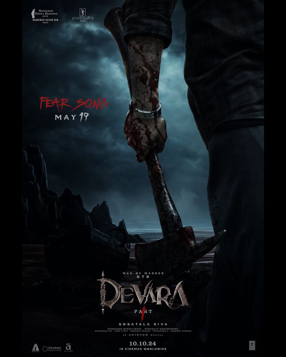 Devara Part 1 first single #FearSong to drop on Man Of Masses NTR Jr’s Birthday Eve 19th May 2024 @tarak9999 #ManofMassesNTRJr #DevaraPart1 #FearSong @TSeries