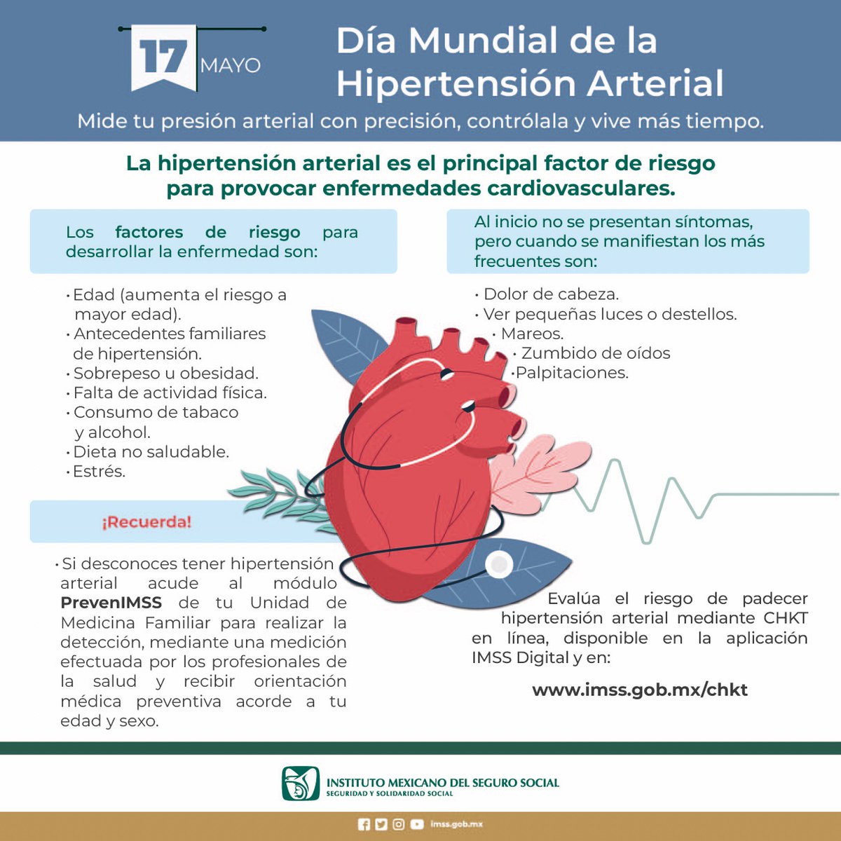 La #HipertensiónArterial es una enfermedad silenciosa que desencadena múltiples alteraciones en el equilibrio de tu cuerpo. Cuida tu salud, cuida tu #corazón 🫀