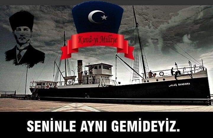 16 Mayıs 1919, Mustafa Kemal Atatürk Bandırma Vapuru ile Samsun'a doğru yola çıktı.
O gün bugündür biz bu Gemideyiz..